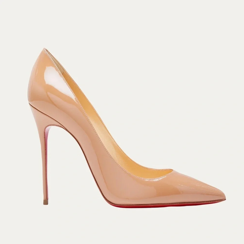 CHRISTIAN LOUBOUTIN Decollette Pointed-Toe Red Sole Pumps - Picture 1 of 10